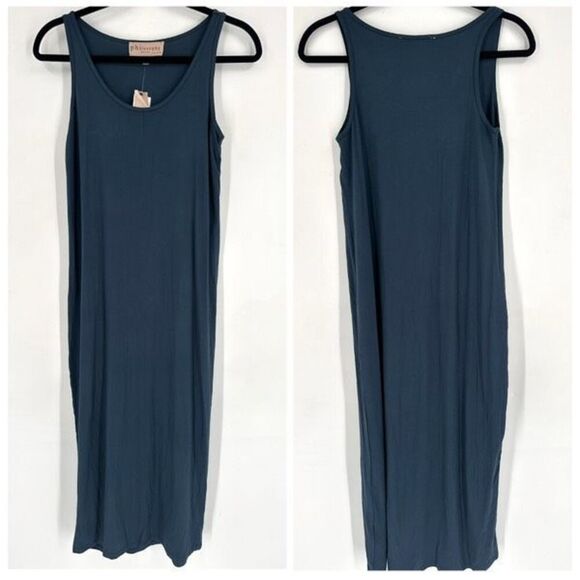 NWT Philosophy Tank Maxi Dress Dark Teal T-Shirt Dress Size XS Solid blue - Picture 2 of 11